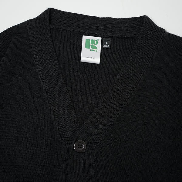 Russ Sweater Cardigan Knitting Rajut Tweed Black