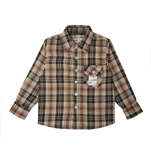 Russ Kids Shirt Kemeja Flannel Anak Tangan Panjang Caves Brown