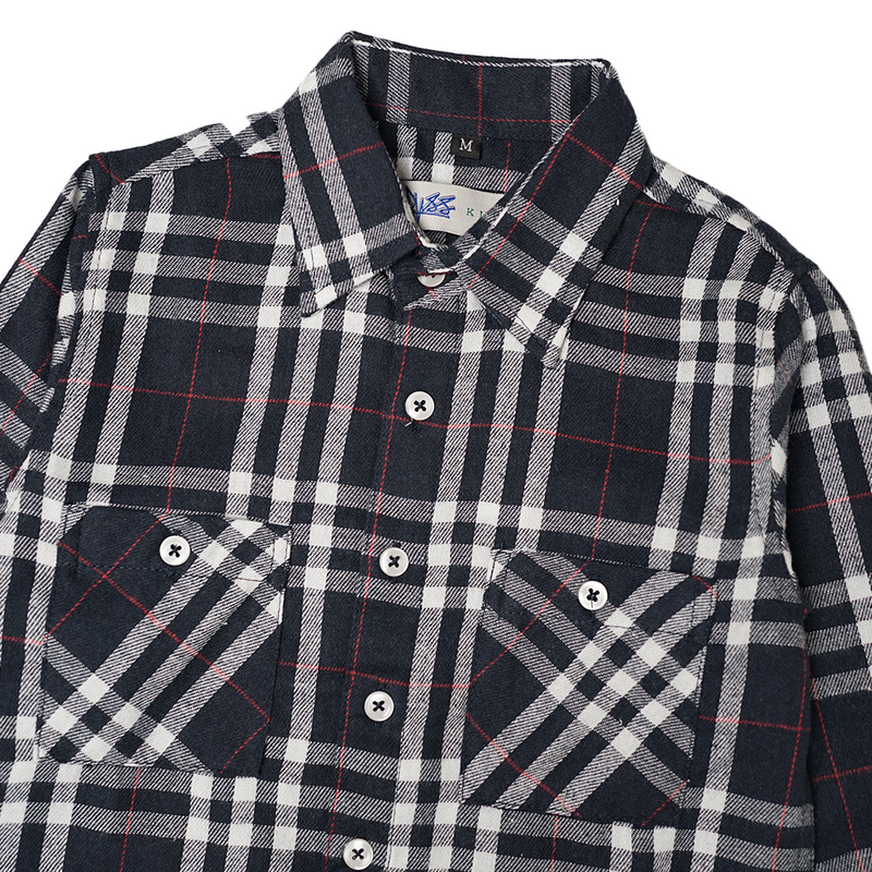 Russ Kids Shirt Kemeja Flannel Anak Tangan Panjang Reddot Navy Blue