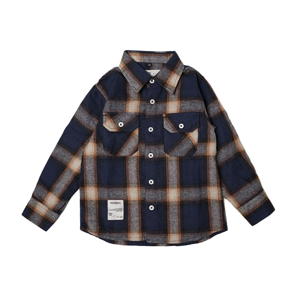 Russ Kids Shirt Kemeja Flannel Anak Tangan Panjang Deppest Navy Blue