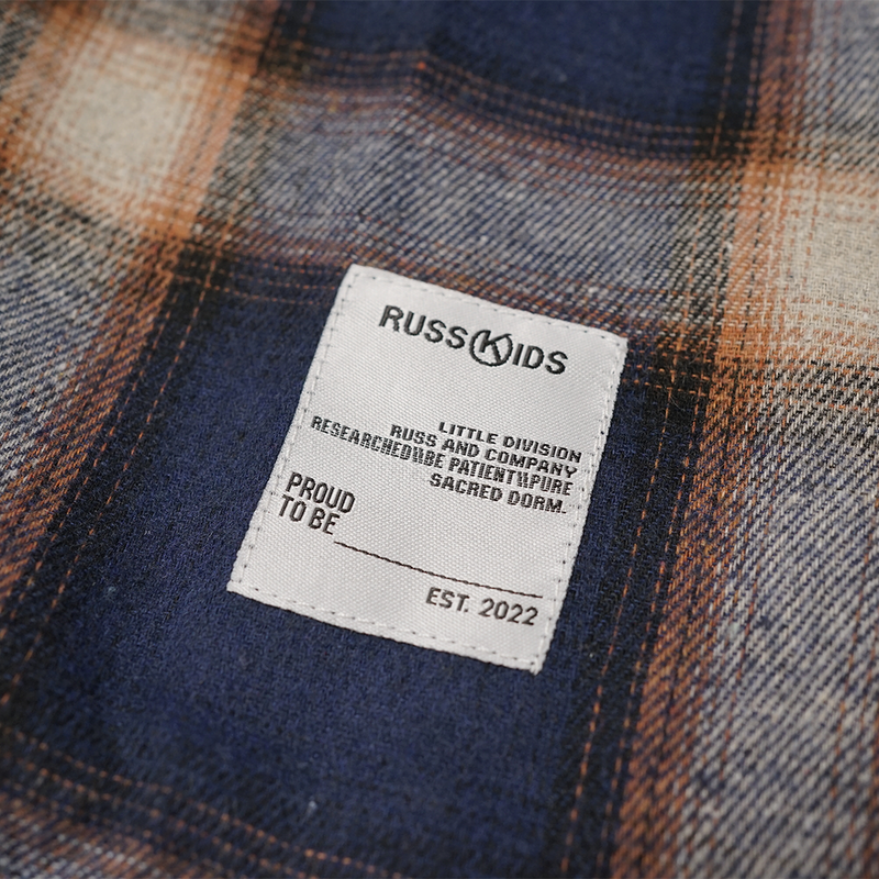 Russ Kids Shirt Kemeja Flannel Anak Tangan Panjang Deppest Navy Blue