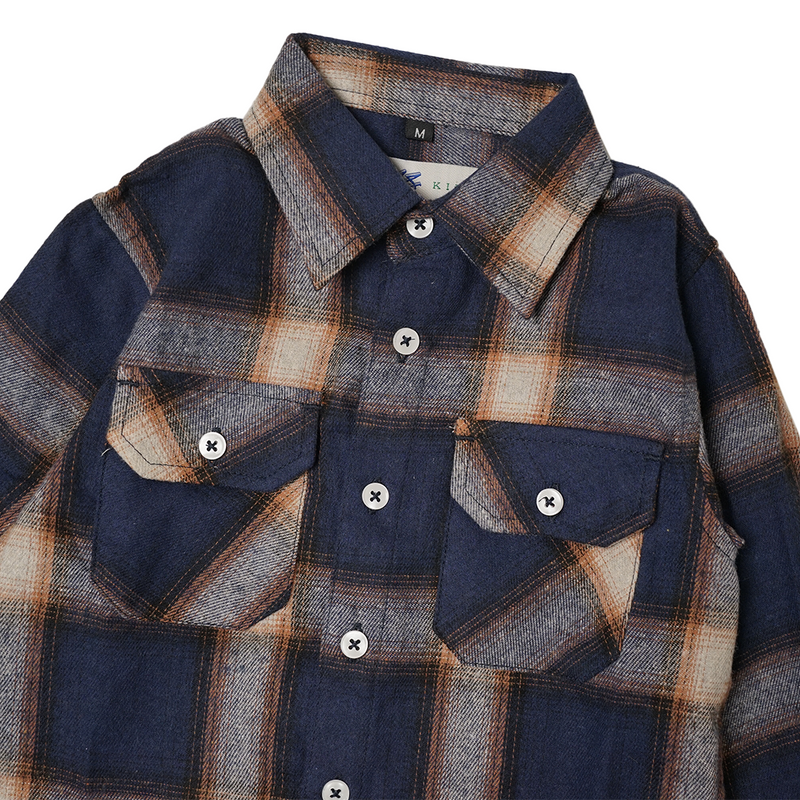 Russ Kids Shirt Kemeja Flannel Anak Tangan Panjang Deppest Navy Blue