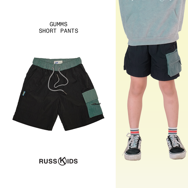 Russ Kids Short Pants Cargo Celana Pendek Anak Gumms Black