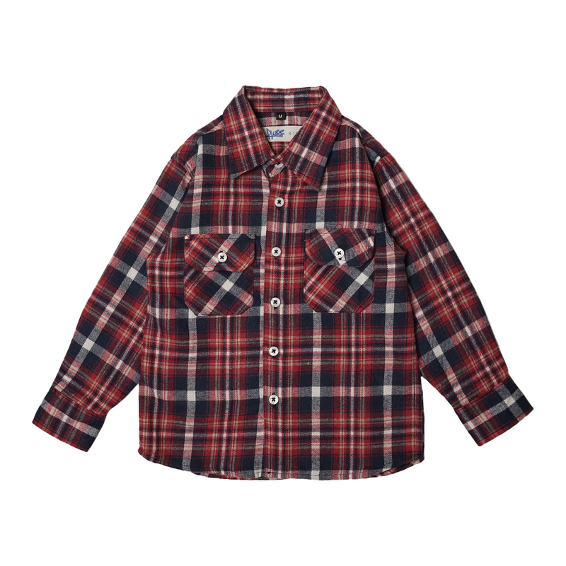 Russ Kids Shirt Kemeja Flannel Anak Tangan Panjang Redskull Red