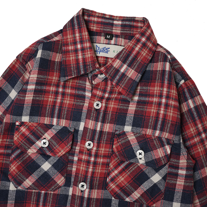 Russ Kids Shirt Kemeja Flannel Anak Tangan Panjang Redskull Red