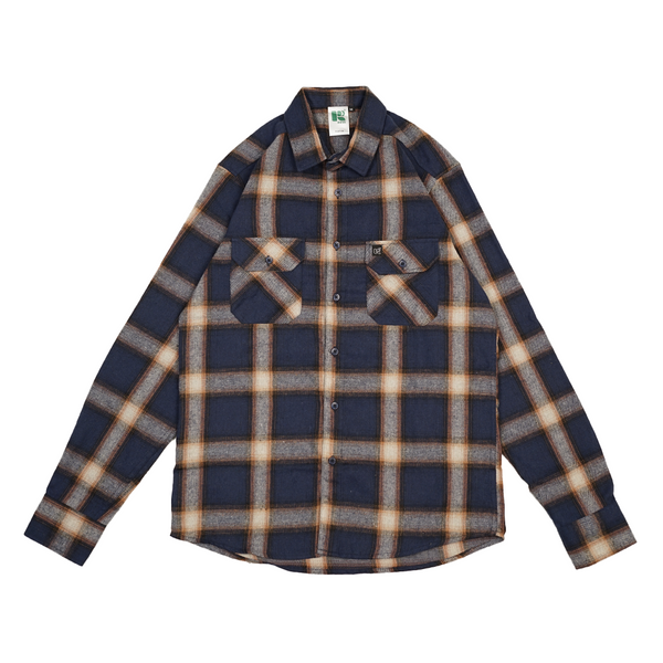 Russ Shirt Kemeja Flannel Tangan Panjang Deppest Navy Blue