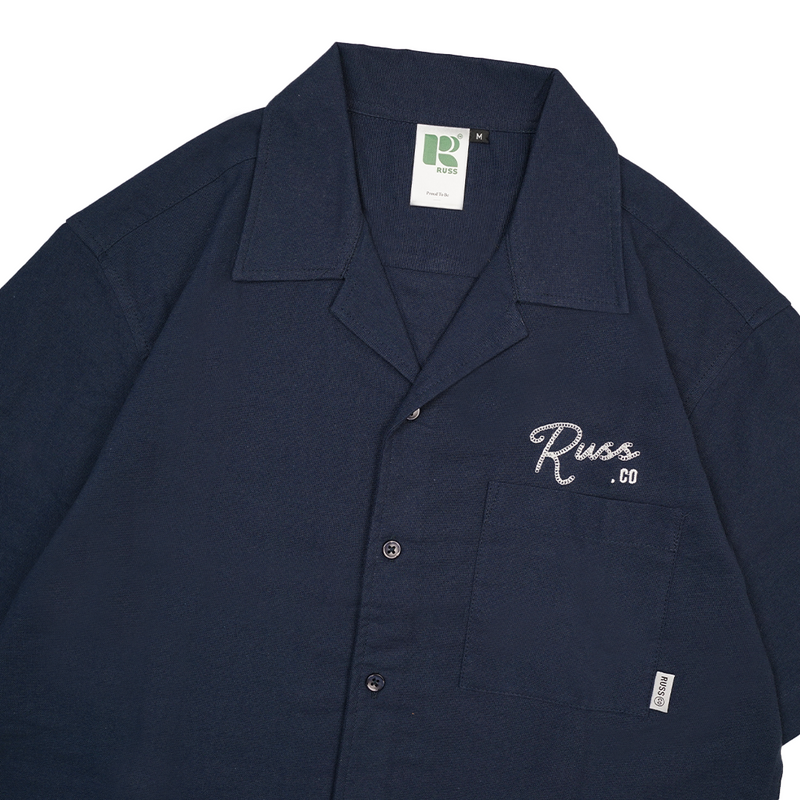 Russ Shirt Kemeja Tangan Pendek Settle Navy Blue