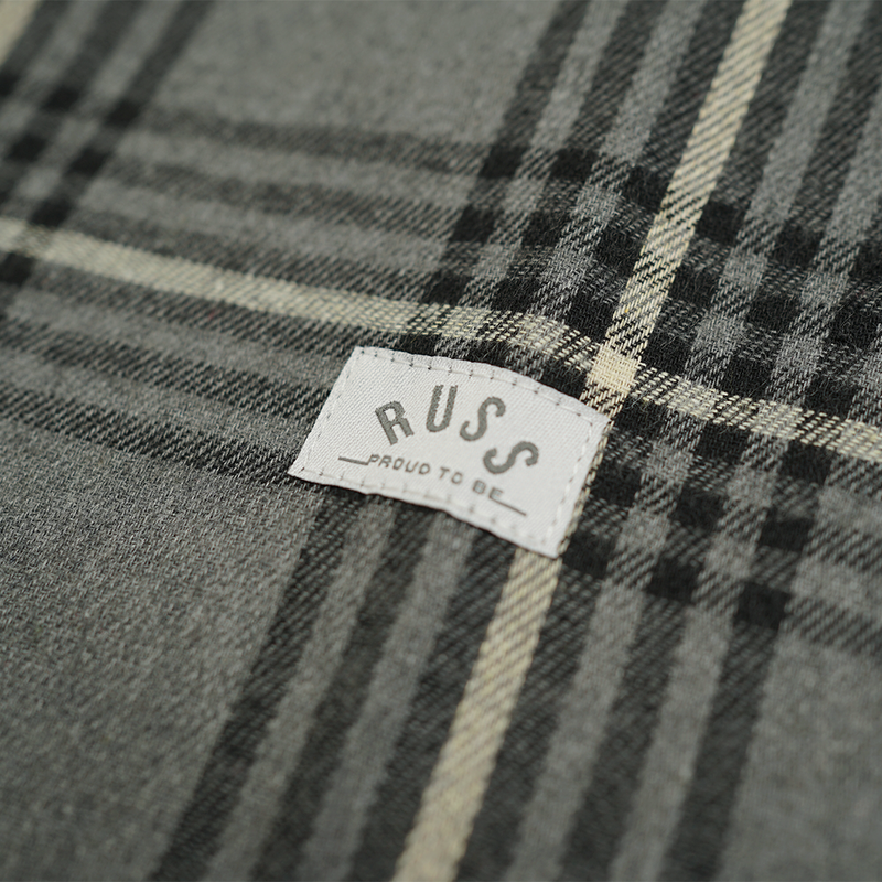 Russ Shirt Kemeja Flannel Tangan Panjang Whitelines Blue