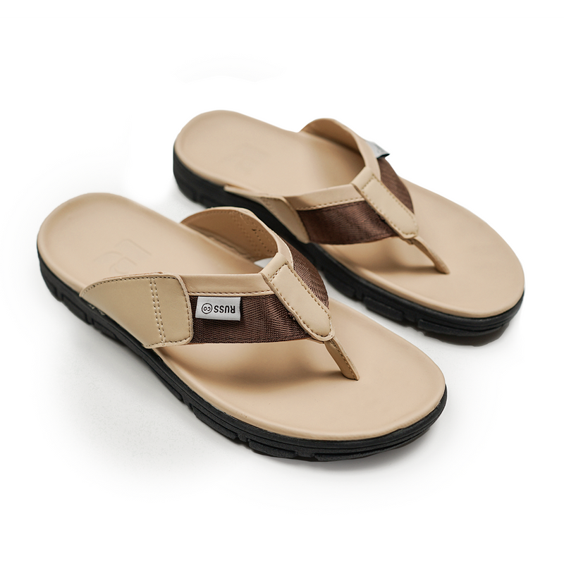 Russ Sandal Jepit Kulit Lakes Cream