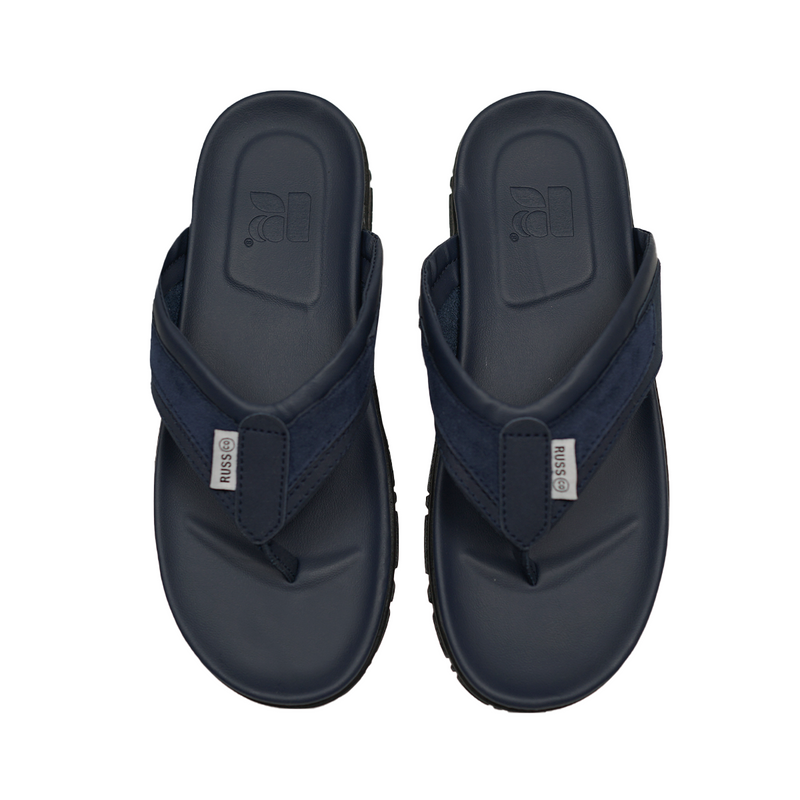 Russ Sandal Jepit Kulit Bims Navy Blue