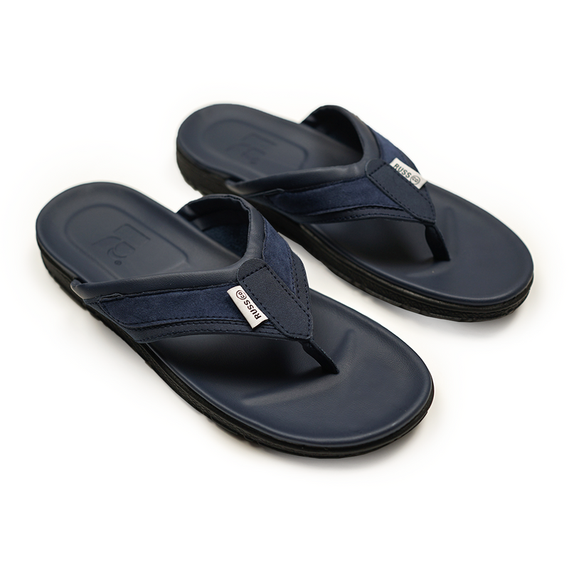 Russ Sandal Jepit Kulit Bims Navy Blue