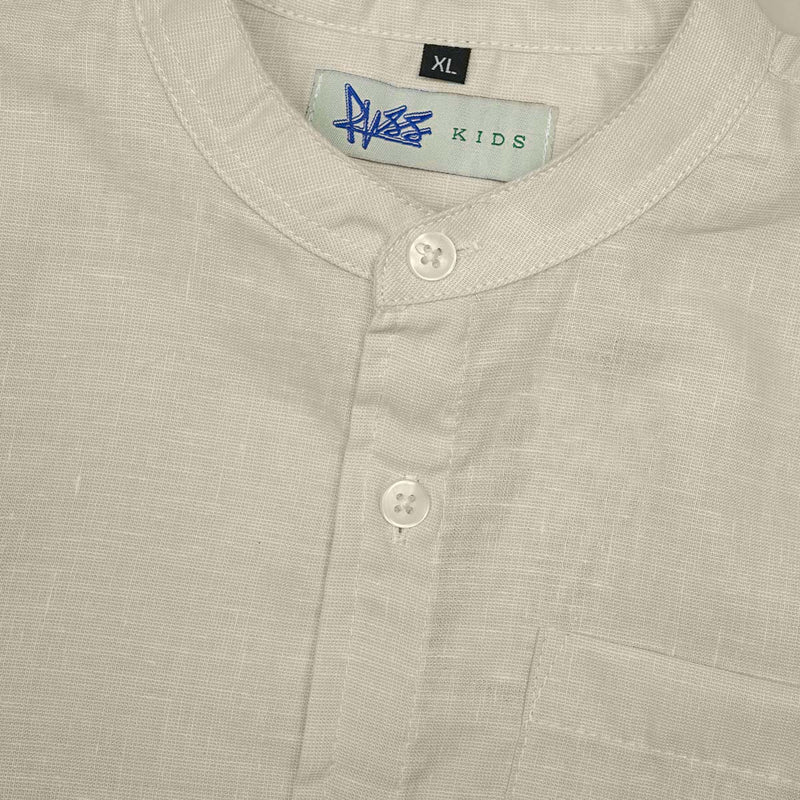 Russ Kids Shirt Kemeja Koko Anak Tangan Pendek Akhyar Cream