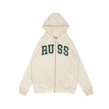 Russ Sweater Hoodie Zipper Mosh Broken White