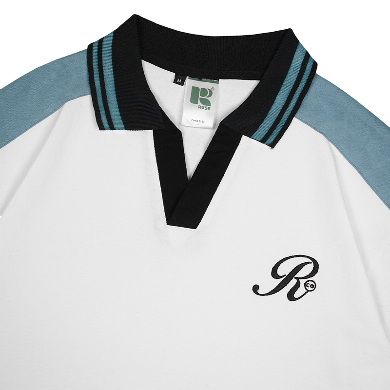 Russ X Gwan Hee Oversized Poloshirt Rugby Tangan Pendek Freemaker White [PRE ORDER]
