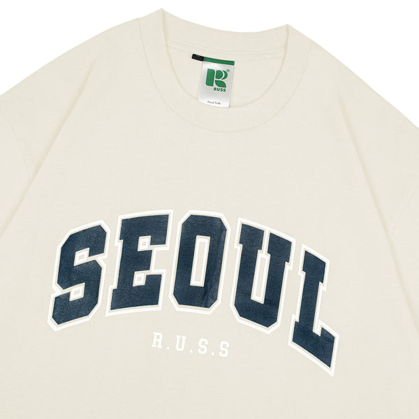Russ Tshirt Kaos Pria Oversized Heavycotton Block Cream