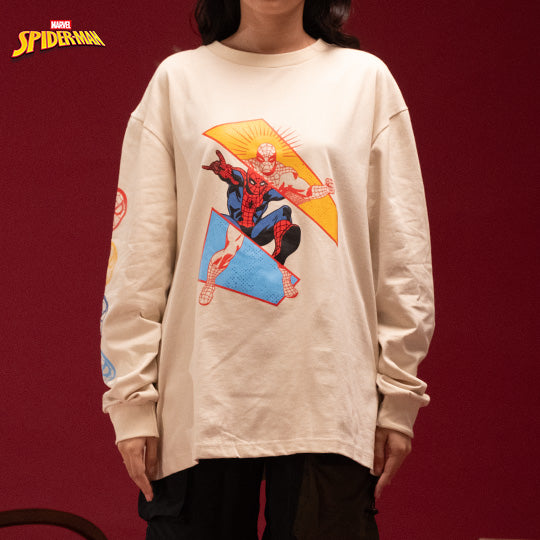 Tshirt Oversized Cotton 16S Oe Russpiderman Ls Ls Tee 01 White