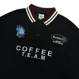 Russ Poloshirt Rugby Tangan Pendek Coffteam Black