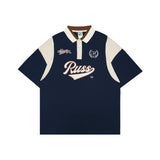 Russ Poloshirt Rugby Tangan Pendek Russes Navy