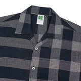 Russ Shirt Kemeja Lengan Pendek Linen Motif River Navy