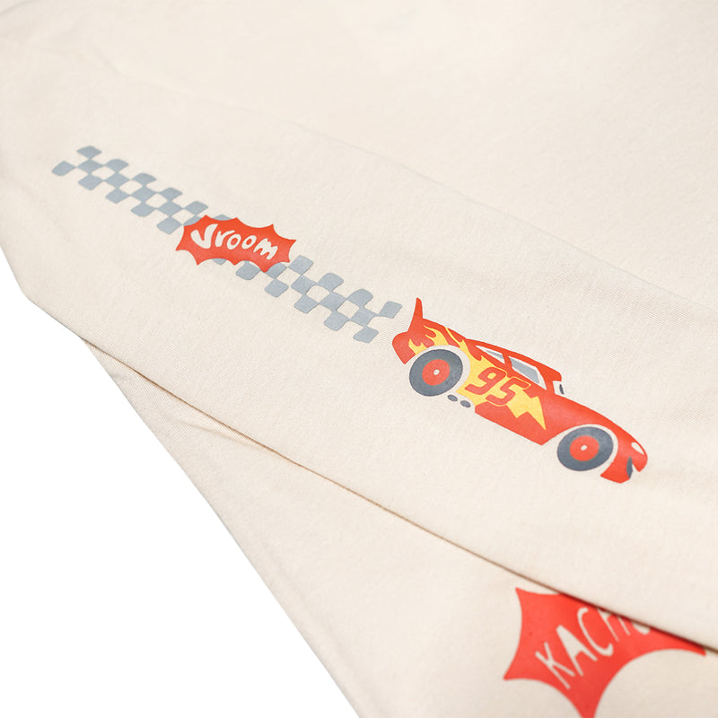 Russ Kids x Cars Tshirt Long Sleeve 01 Broken White