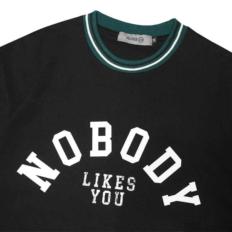 Russ Kaos Pria Tshirt Oversize Ss Nobodylike Black