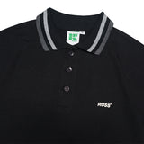 Russ Poloshirt Rugby Tangan Pendek Victor Black