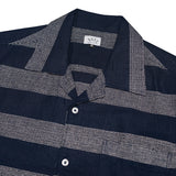 Russ Shirt Kemeja Lengan Pendek Linen Motif Bigtrack Navy