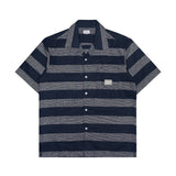 Russ Shirt Kemeja Lengan Pendek Linen Motif Bigtrack Navy