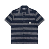 Russ Shirt Kemeja Lengan Pendek Linen Motif Bigtrack Navy