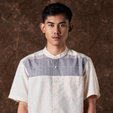 Wafidh Koko Motif Shirt Short Sleeve Cream