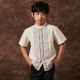 Alasha Koko Motif Shirt Short Sleeve Cream