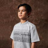 Matha Koko Motif Shirt Short Sleeve Grey