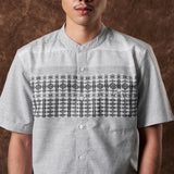 Matha Koko Motif Shirt Short Sleeve Grey