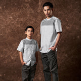 Yashfi Koko Motif Shirt Short Sleeve Grey