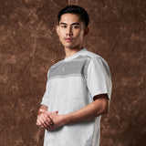 Yashfi Koko Motif Shirt Short Sleeve Grey