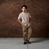 Razaq Koko Motif Shirt Short Sleeve Brown