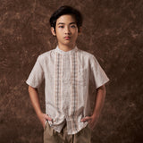 Razaq Koko Motif Shirt Short Sleeve Brown