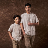 Razaq Koko Motif Shirt Short Sleeve Brown