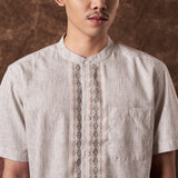 Razaq Koko Motif Shirt Short Sleeve Brown