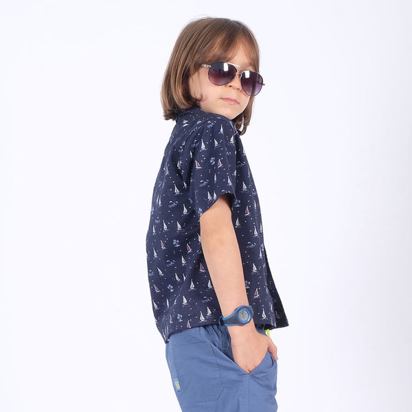 Russ Kids Shirt Kemeja Anak Tangan Pendek Sails Navy Blue