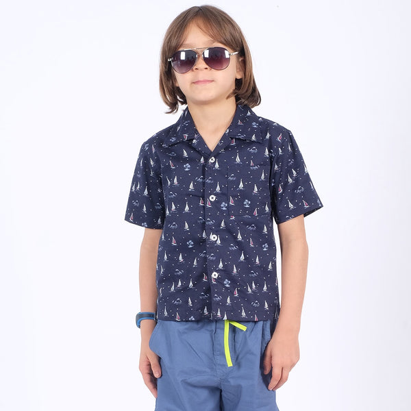 Russ Kids Shirt Kemeja Anak Tangan Pendek Sails Navy Blue