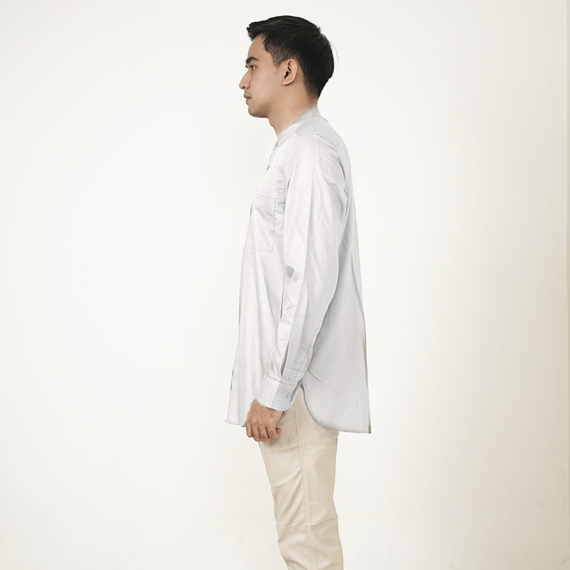 Russ Kemeja Koko Qurta Pria Tangan Panjang Alta White