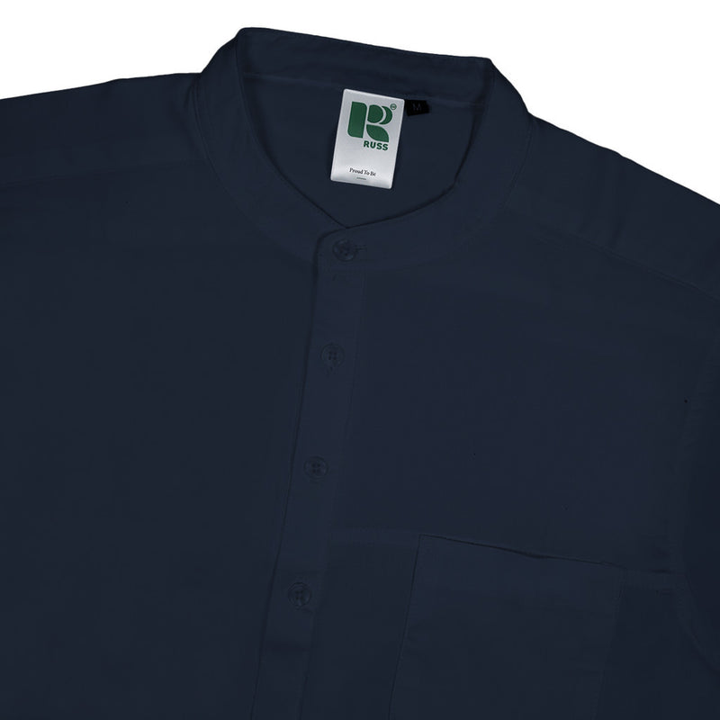 Russ Kemeja Koko Qurta Pria Tangan Pendek Mahir Navy Blue
