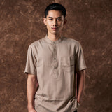 Russ Kemeja Koko Tangan Pendek Qurth Coklat Mahogani