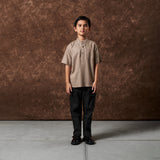 Russ Kemeja Koko Tangan Pendek Qurth Coklat Mahogani