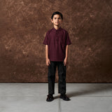 Russ Kemeja Koko Pria Tangan Pendek Qurth Maroon