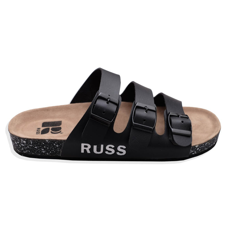 Russ Sandal Three Pee Black