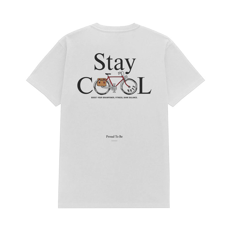 Russ Tshirt Kaos Pria Bicycling White