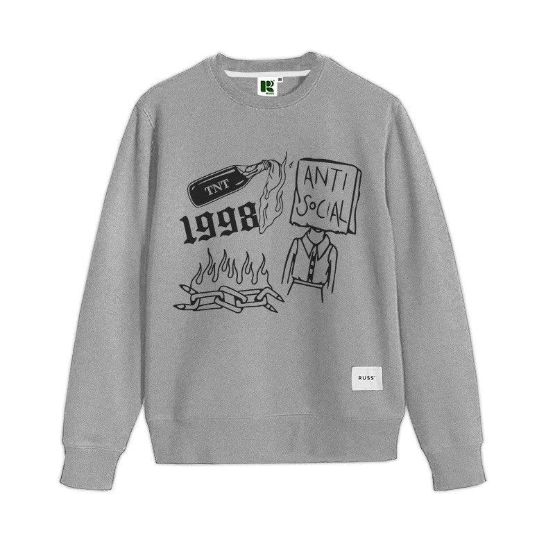 Russ Sweater Crewneck Ninety Eight Grey