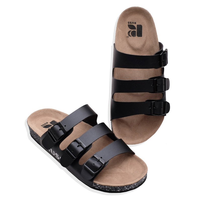 Russ Sandal Three Pee Black